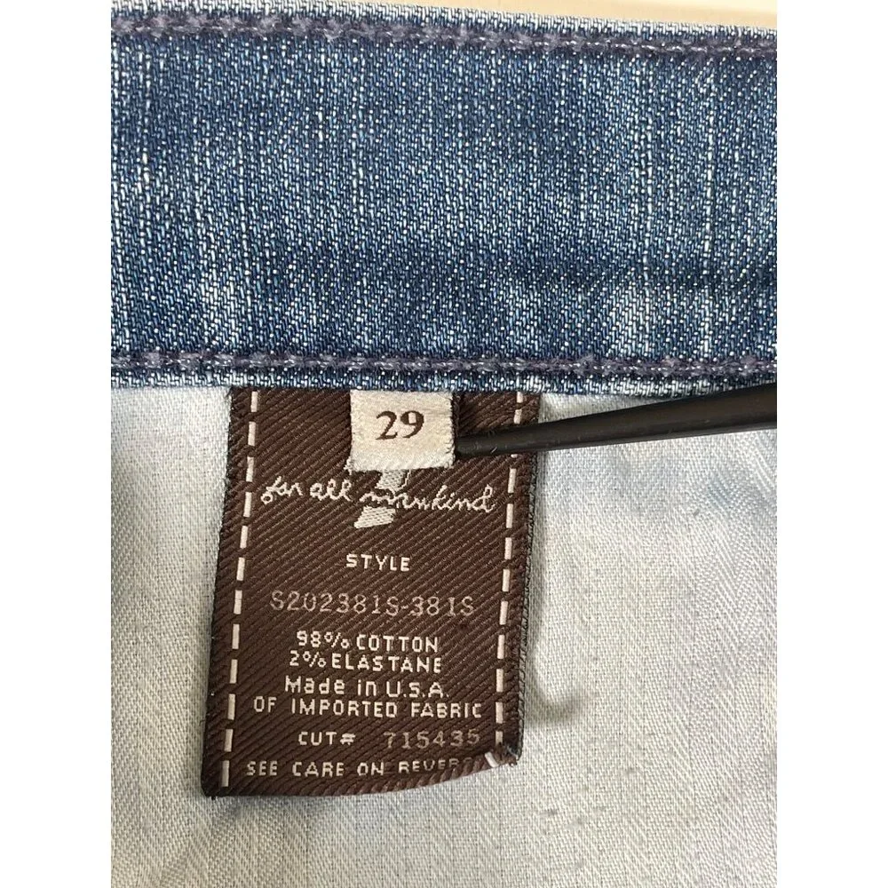 7 For All Mankind Jeans Women's DOJO Bermuda Shorts in Medium wash - Picture 4 of 7